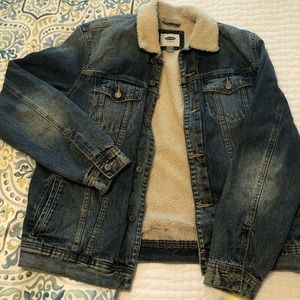 Old Navy sherpa lined jean jacket size L